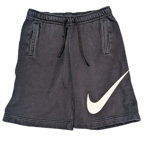 Nike Other - Nike Mens Fleece Shorts Faded Black Oversized Swoosh Graphic Size Medium